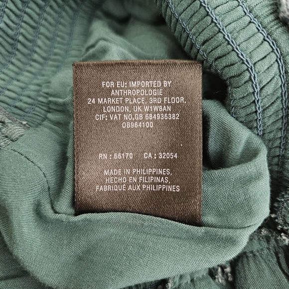 Anthropologie Wide Leg Pants Romper Green Sleeveless VNeck Halter Jumpsuit Large - Picture 10 of 10